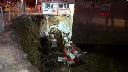 İnşaat çalışması yapılan arazinin yanındaki dükkanda çökme yaşandı