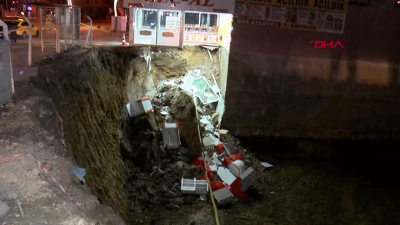 İnşaat çalışması yapılan arazinin yanındaki dükkanda çökme yaşandı