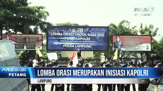 Polda Lampung Laksanaan Lomba Orasi Unjuk Rasa dalam Rangka Memperingati Hari Hak Asasi Manusia