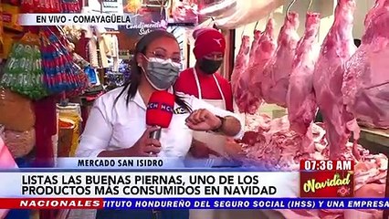 Listas las Piernas de Cerdo en mercados capitalinos para la Cena de Noche Buena
