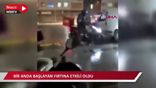 İstanbul Anadolu Yakası'nda bir anda bastıran fırtına etkili oldu -