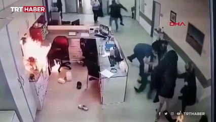 Zonguldak'ta acil serviste patlama anı kamerada