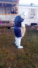 Husband Safely Relocating Skunk Using Live Trap