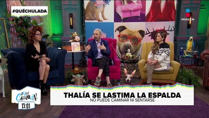 Thallía se lastima la espalda y no puede caminar