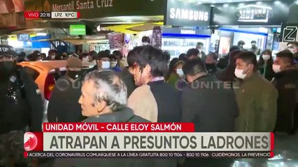 La Paz: Comerciantes de la Eloy Salmón capturan a cinco personas acusados de robo y destrozos