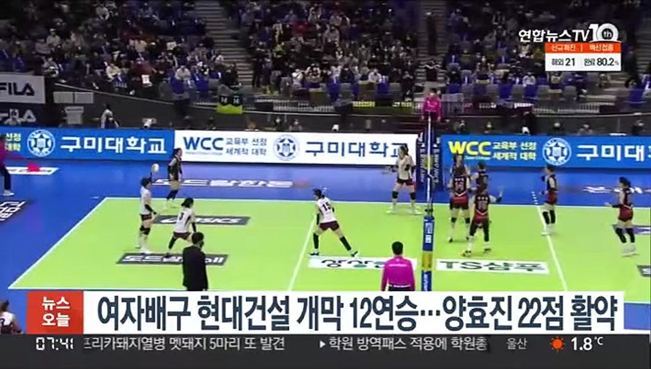 여자배구 현대건설 개막 12연승…양효진 22점 활약
