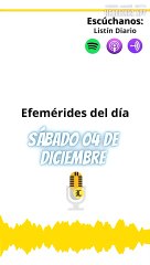 EFEMERIDES: sábado 04 de diciembre de 2021