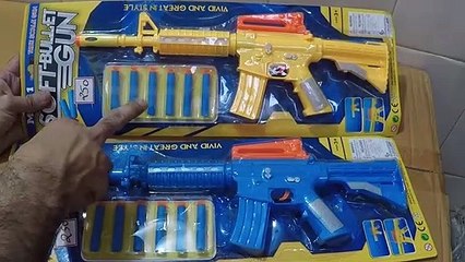 Unboxing and Review of Soft Bullet Gun with soft foam bullets for kids