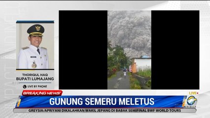 Erupsi Gunung Semeru Mengarah ke Laut Selatan