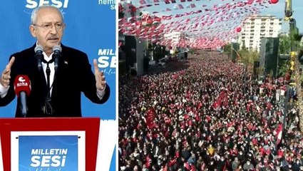 Mersin'de gövde gösterisi! Kılıçdaroğlu alanı tıka basa dolduran kalabalığa seslendi
