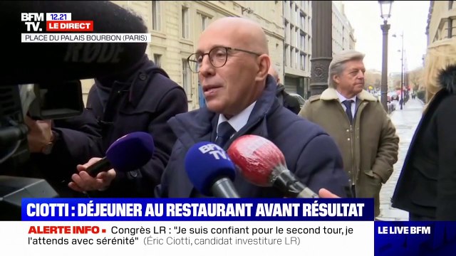 Congrès LR: Éric Ciotti évoque une belle campagne, qui montre l'unité et la force de notre famille politique