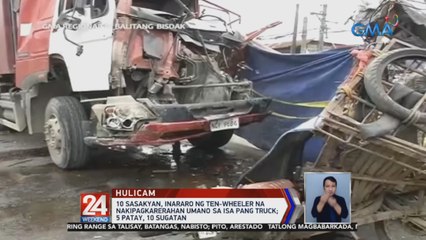 10 sasakyan, inararo ng ten-wheeler na nakipagkarerahan umano sa isa pang truck | 24 Oras Weekend