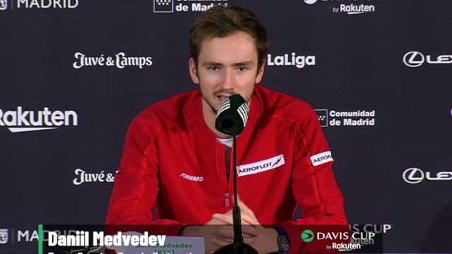 Coupe Davis 2021 - Daniil Medvedev : When Cristiano played in Madrid, he was doing this celebration a lot of times, that's why I decided to do it