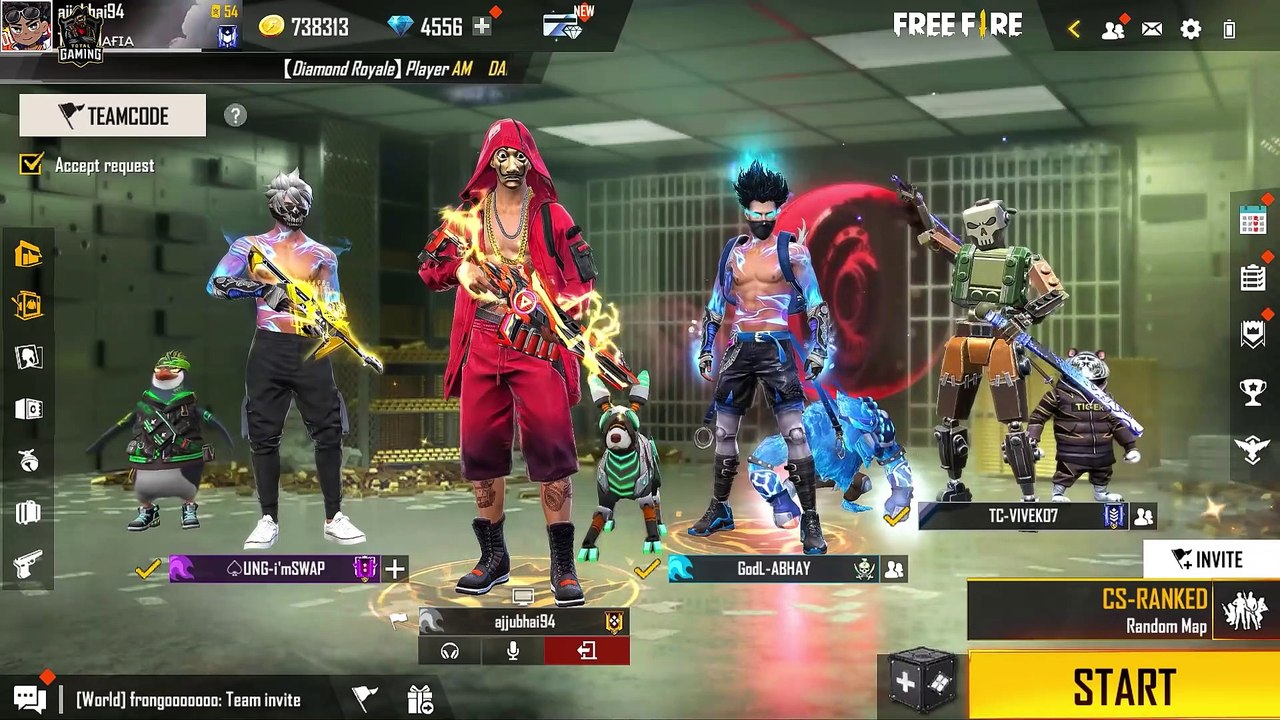 NO INTERNET PRANK IN CLASH SQUAD WITH MONEY HEIST DRESS - GARENA FREE FIRE