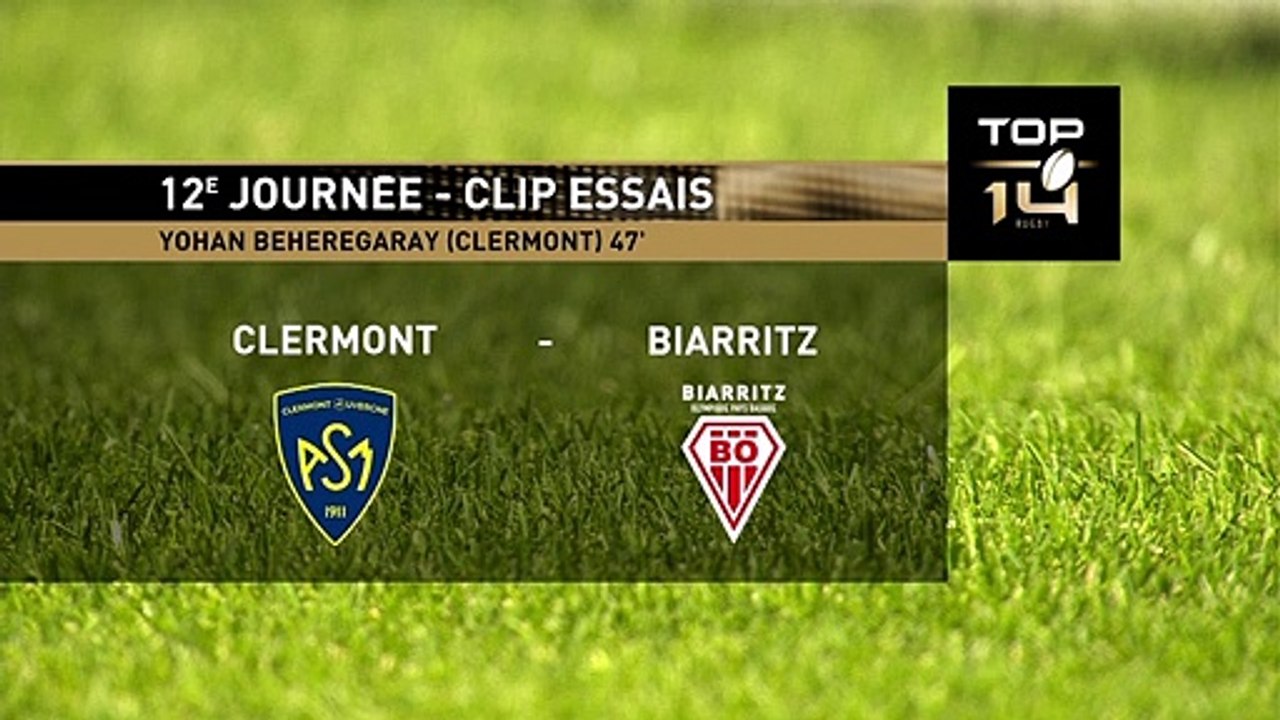 TOP 14 - Essai de Yohan BEHEREGARAY 3 (ASM) - ASM Clermont - Biarritz Olympique - J12 - Saison 2021/2022