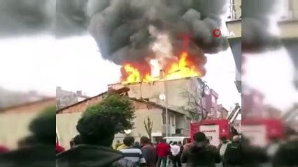 Korku dolu anlar! Patlama sonrası yangın