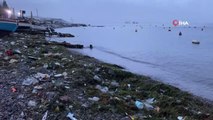 Fırtınanın ardından deniz kenarı çöplüğe döndü
