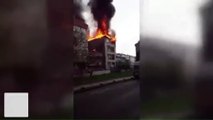Bağcılar'da patlama: Camlar etrafa saçıldı, yol çöktü!
