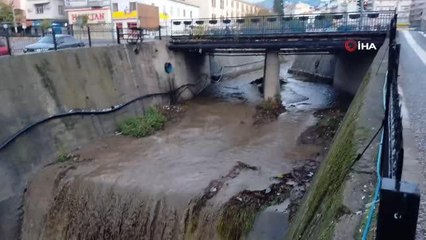 Son dakika haberi: Aydın'da etkili olan yağışlar Tabakhane Deresi'ndeki suları yükseltti