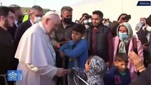 Papież Franciszek w obozie migrantów na Lesbos