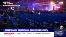 Meeting d'Eric Zemmour : BFM TV diffuse à plusieurs reprises des images en direct de sièges vides à Villepinte, expliquant que le candidat ne fait pas le point