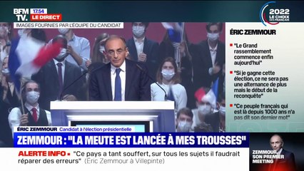 "Moi fasciste ? Ben voyons": Éric Zemmour se dit "être le seul à défendre la liberté de penser"