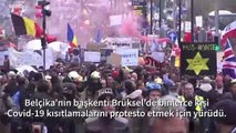 Belçika’da Covid-19 Kısıtlamaları Protesto Edildi