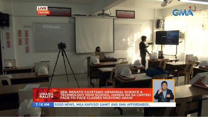 Sen. Renato Cayetano Memorial Science & Technology High School, handa na raw sa limited face-to-face classes ngayong araw | UB