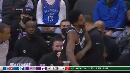 Ty Lue shoves Tristan and then Tristan shoves him back 