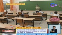 Mahigit 100 grade 2 students sa Payatas B Annex Elem. School, sumama sa pilot run ng klase sa classroom | BT