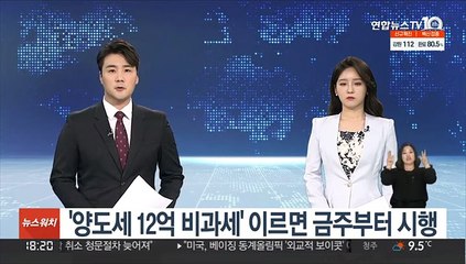 '양도세 12억 비과세' 이르면 금주부터 시행
