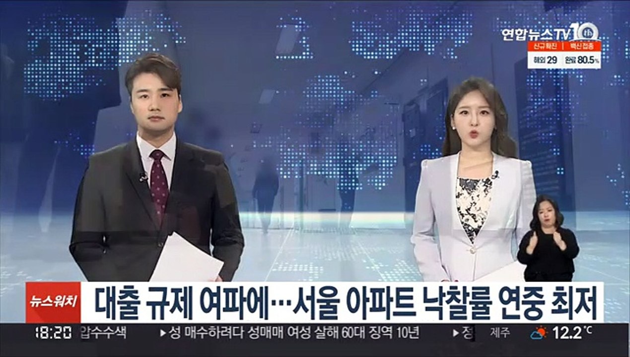 대출 규제 여파에…서울 아파트 낙찰률 연중 최저