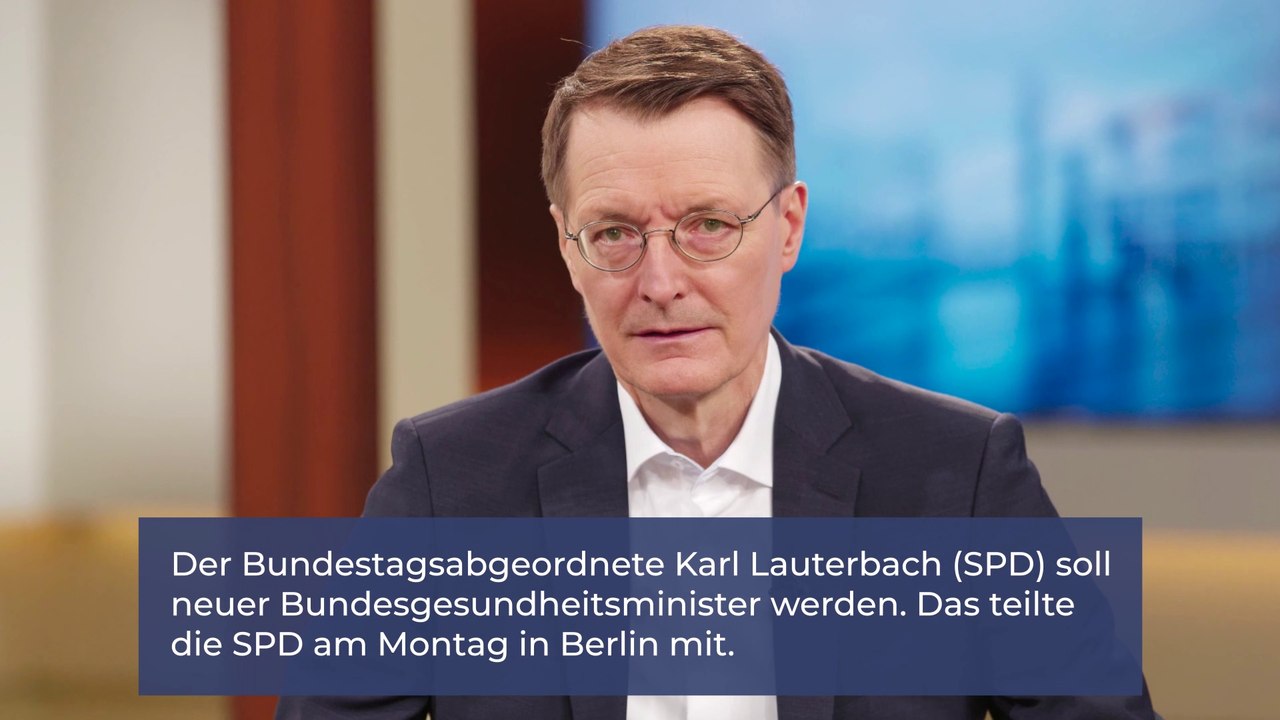 Lauterbach soll neuer Bundesgesundheitsminister werden