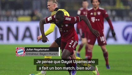 14e j. - Nagelsmann : "Upamecano a fait un bon match, pas d'erreur claire à mes yeux"