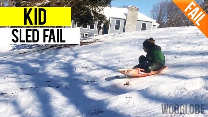 'Kid rolls over in snow after EPIC SLED FAIL'