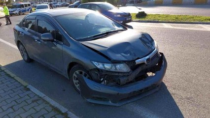 Samsun'da otomobil ile motosiklet çarpıştı