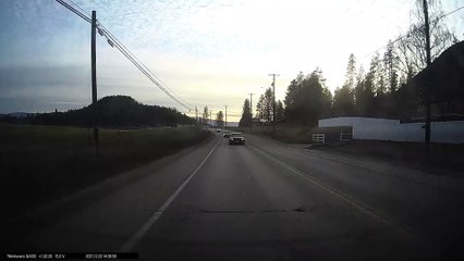 Car Crosses Centre Line Into Oncoming Traffic