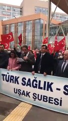 Türk Sağlık Sen Uşak Şubesi’nden iş bırakma eylemi