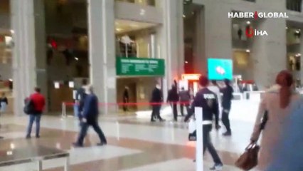 İstanbul Adliyesi’nde hareketli dakikalar! İntihar girişimi kamerada