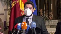 El presidente de la Región de Murcia, Fernando López Miras, resaltando la rebaja fiscal del último presupuesto autonómico en su 