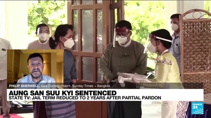 Myanmar junta chief halves Suu Kyi jail term