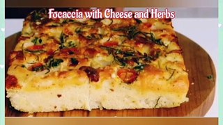Traditional  Italian Focaccia with Cheese and Herbs