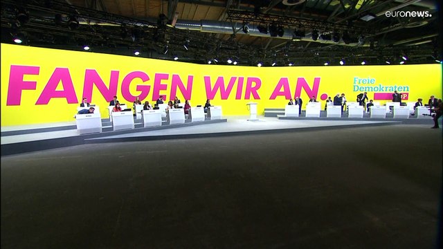 Germany's liberal party approves coalition government in landslide majority