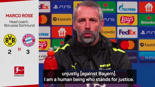 Rose feels Dortmund were 'treated unjustly' against Bayern