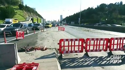 D-100 karayolunda 3 şerit kapatıldı