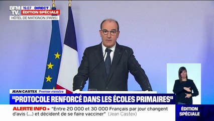 Jean Castex: "Nous allons rehausser au niveau 3 le protocole sanitaire s'appliquant aux écoles primaires"