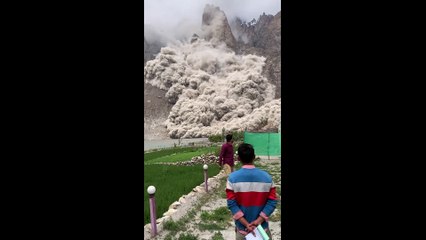Massive Landslide Falls into Lake Near Village in Pakistan