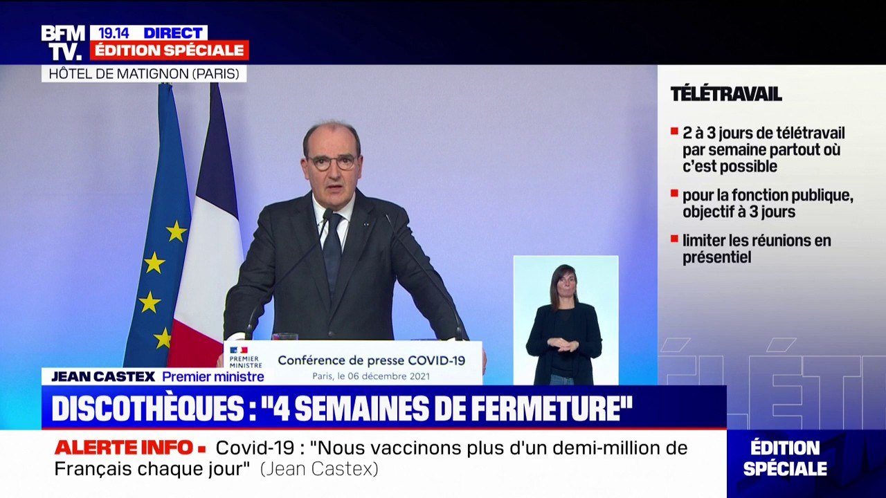 Jean Castex annonce la fermeture des discothèques "pour les quatre prochaines semaines" à partir de "vendredi prochain"