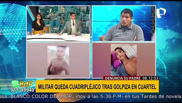 Soldado habría quedado cuadripléjico tras recibir brutal golpiza en cuartel militar