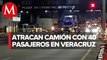 Asaltantes despojan de dinero, celulares y objetos a pasajeros de autobús en Veracruz